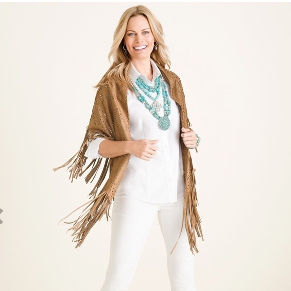Chico's Accessories - Chico’s Faux - Suede Fringe Wrap Size: OS
